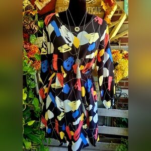 Silk Studio Colorful Abstract Print Dress